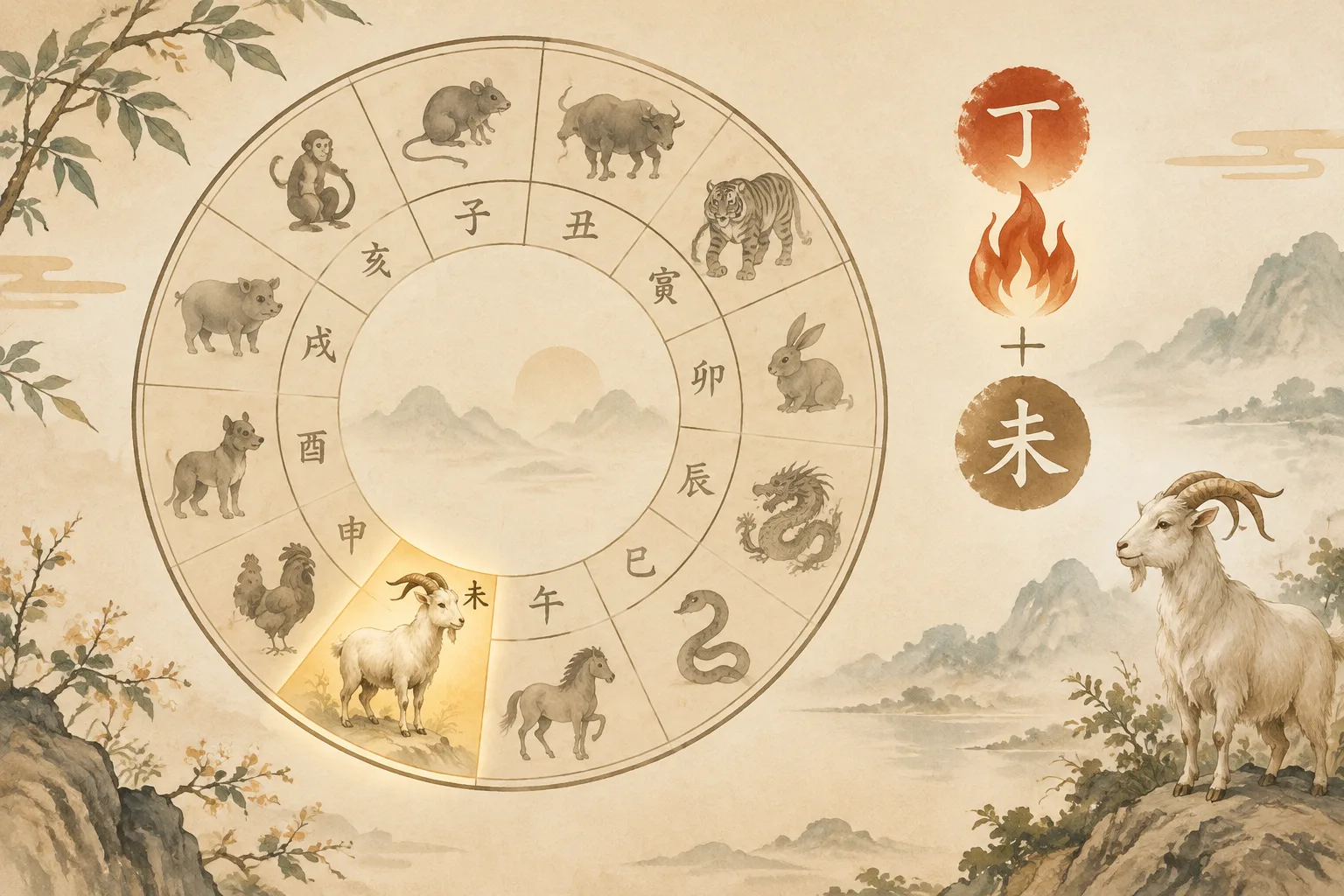 Editorial diagram of a twelve-branch zodiac circle